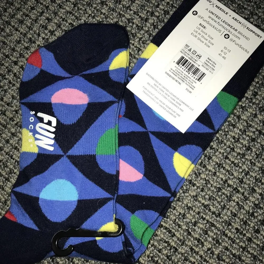 Fun Socks‎ NWT Combed Cotton Crew Mens 10-13